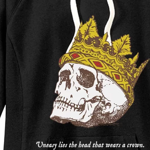 Shakespeare Quote Uneasy Lies The Head Crown Literature Gift Women's Fleece Hoodie