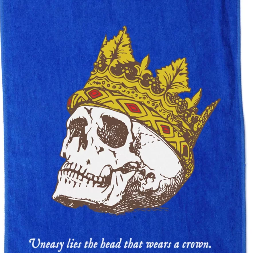 Shakespeare Quote Uneasy Lies The Head Crown Literature Gift Platinum Collection Golf Towel