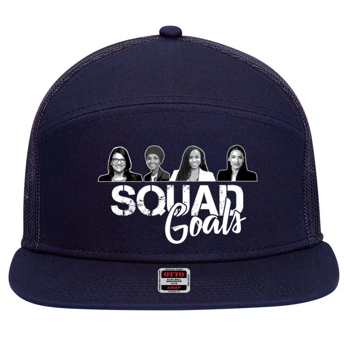 Squad Goals Tlaib Ocasio Cortez Pressley House 7 Panel Mesh Trucker Snapback Hat