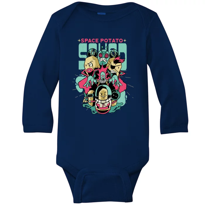 Squad Superhero Space Potato Baby Long Sleeve Bodysuit