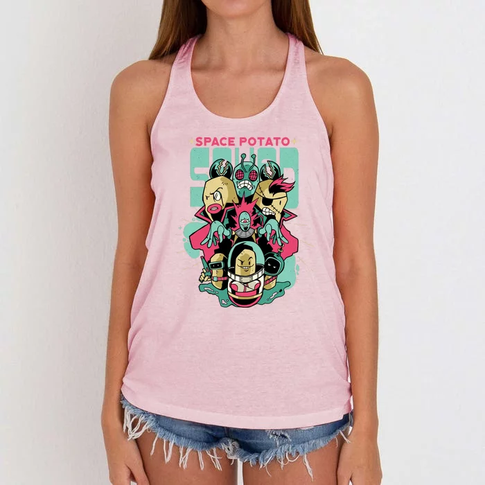 Squad Superhero Space Potato Women's Knotted Racerback Tank