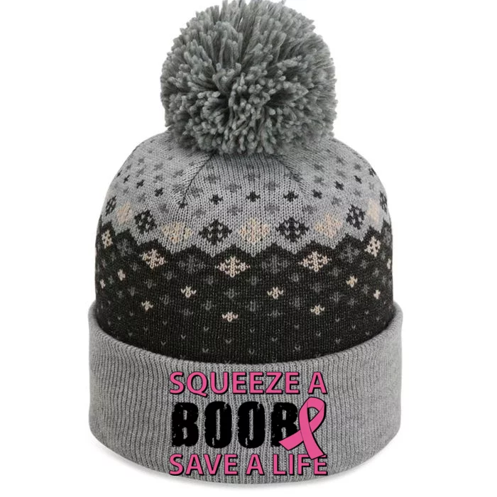 Squeeze A Boob Save A Life The Baniff Cuffed Pom Beanie