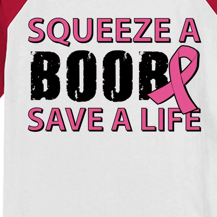 Squeeze A Boob Save A Life Kids Colorblock Raglan Jersey