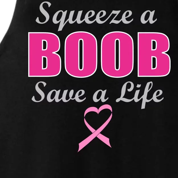 Squeeze A Boob Save A Life Breast Cancer Ladies Tri-Blend Wicking Tank