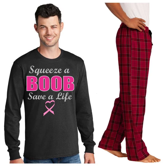 Squeeze A Boob Save A Life Breast Cancer Long Sleeve Pajama Set