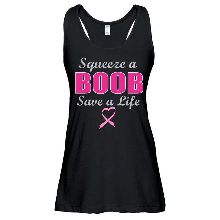 Squeeze A Boob Save A Life Breast Cancer Ladies Essential Flowy Tank