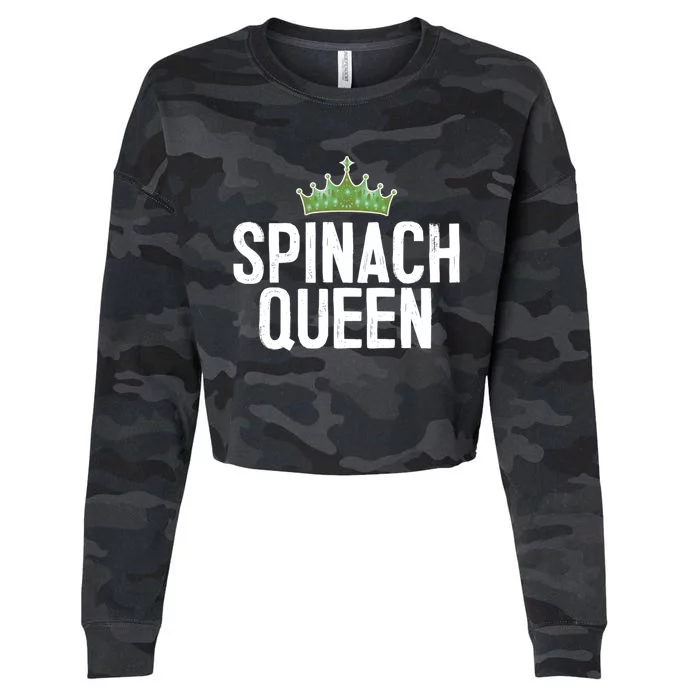 Spinach Queen Vegan Vegetable Lover Gift Cropped Pullover Crew