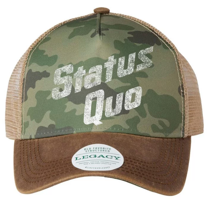 Status Quo White Distressed Logo Legacy Tie Dye Trucker Hat