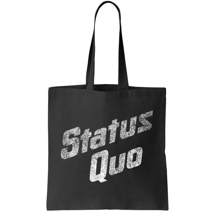 Status Quo White Distressed Logo Tote Bag