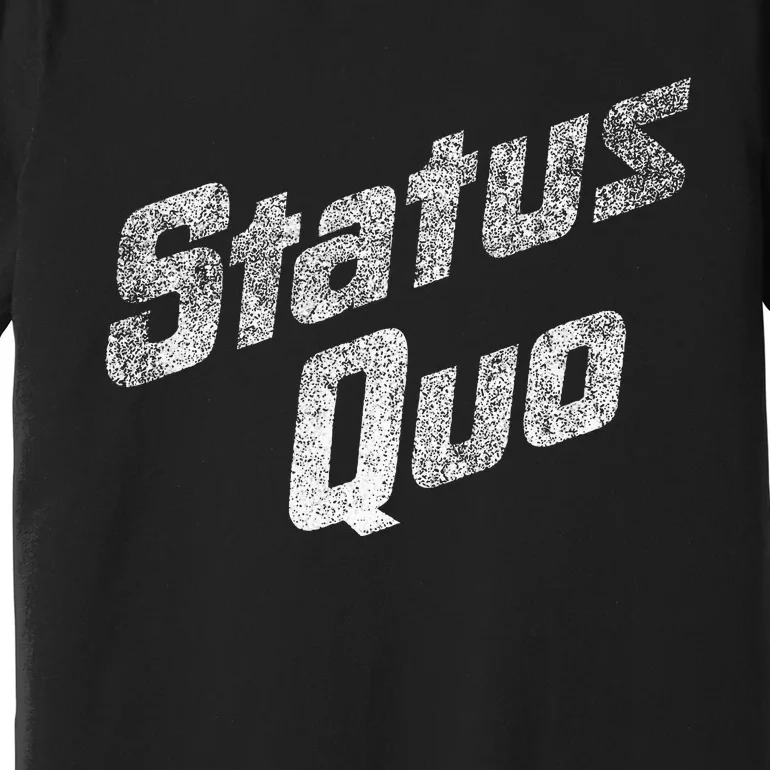 Status Quo White Distressed Logo Premium T-Shirt