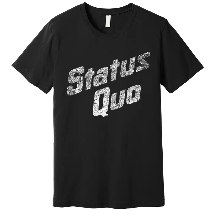 Status Quo White Distressed Logo Premium T-Shirt