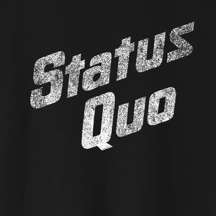 Status Quo White Distressed Logo Women's Crop Top Tee