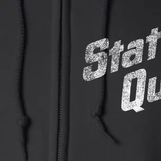 Status Quo White Distressed Logo Full Zip Hoodie