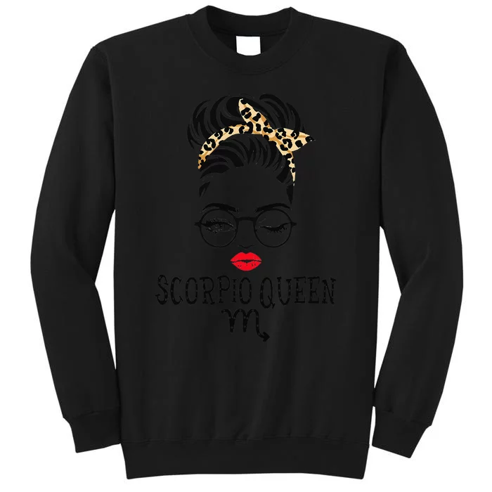 Scorpio Queen Woman Face Wink Eyes Lady Face Birthday Tall Sweatshirt