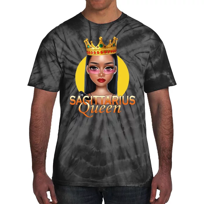 Sagittarius Queen Zodiac Birthday Tie-Dye T-Shirt