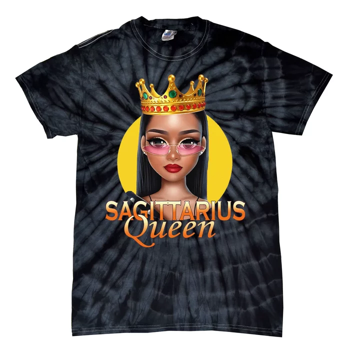 Sagittarius Queen Zodiac Birthday Tie-Dye T-Shirt