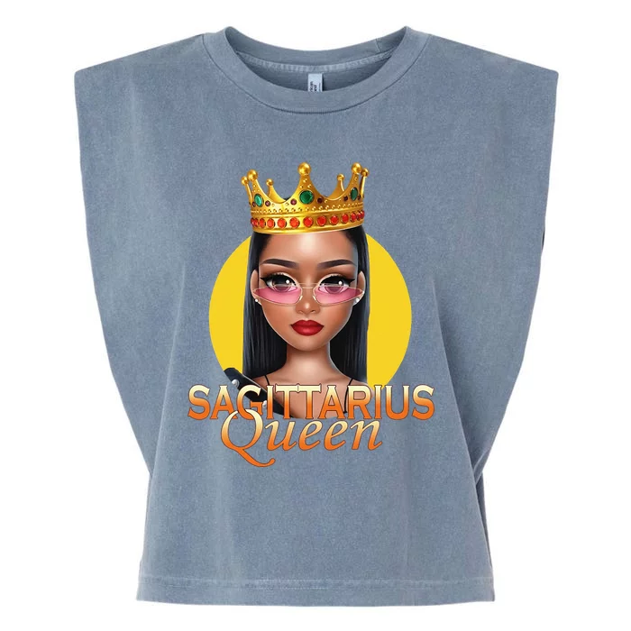 Sagittarius Queen Zodiac Birthday Garment-Dyed Women's Muscle Tee