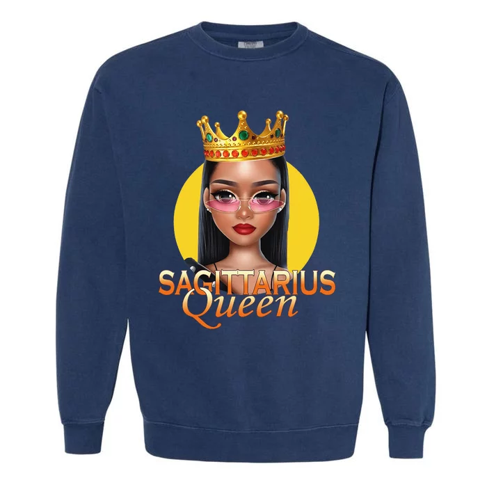 Sagittarius Queen Zodiac Birthday Garment-Dyed Sweatshirt