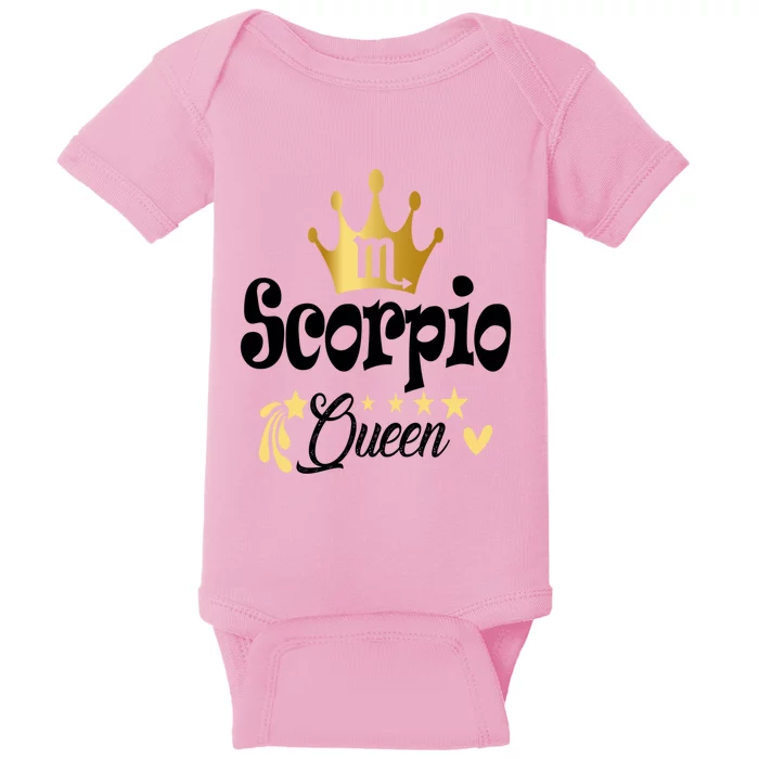 Scorpio Queen Zodiac Sign Horoscope Birthday Gift Baby Bodysuit