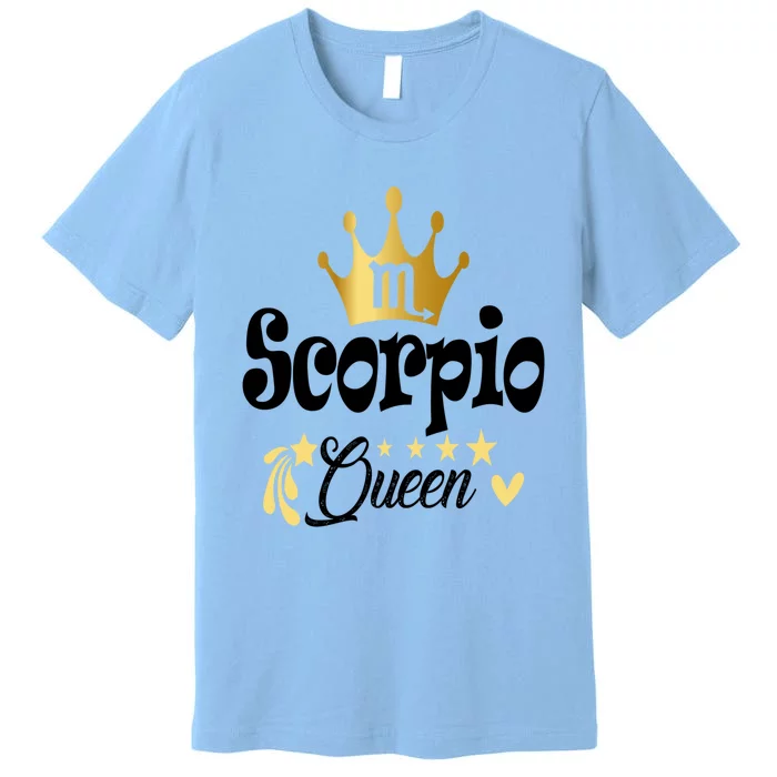 Scorpio Queen Zodiac Sign Horoscope Birthday Gift Premium T-Shirt