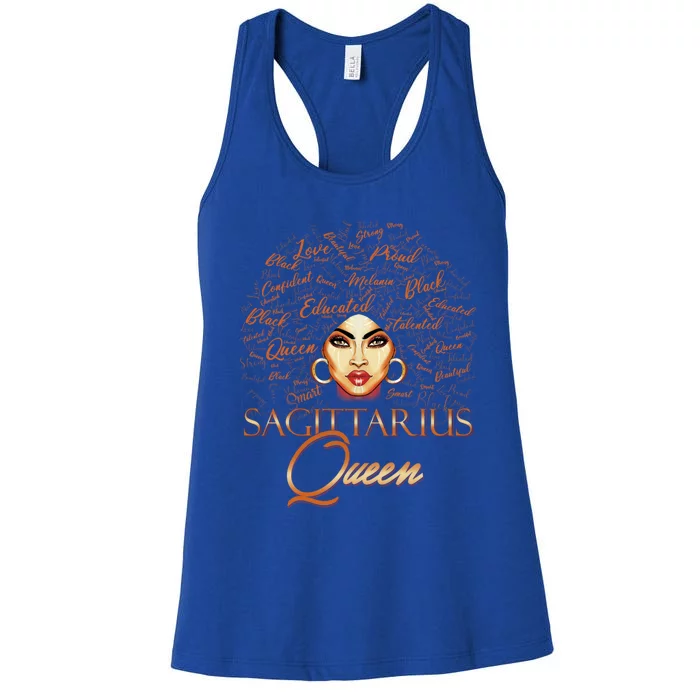 Sagittarius Queen Zodiac Born In November Or December Birth Great Gift Women's Racerback Tank