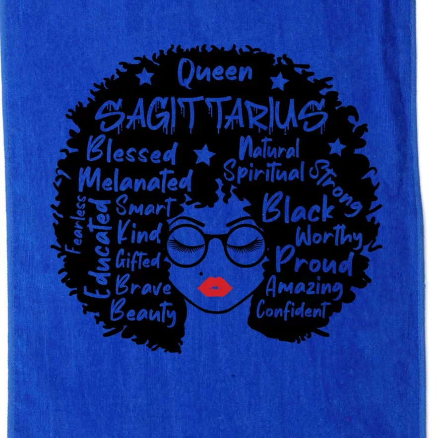 Sagittarius Queen Zodiac Melanin Afro Hair Personality Meaningful Gift Platinum Collection Golf Towel