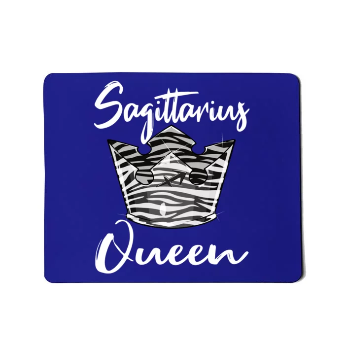 Sagittarius Queen Zodiac Sign With Zebra Print Pattern Crown Cool Gift Mousepad