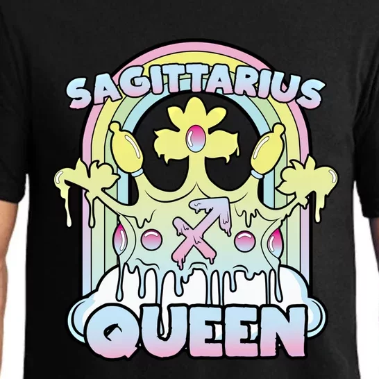 Sagittarius Queen Zodiac Sign With Crown Kawaii Pastel Goth Cool Gift Pajama Set