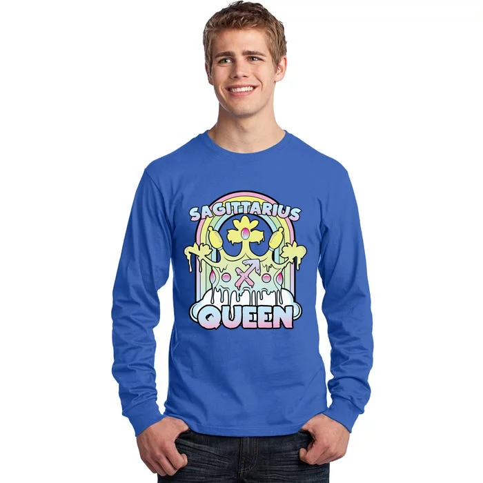 Sagittarius Queen Zodiac Sign With Crown Kawaii Pastel Goth Cool Gift Tall Long Sleeve T-Shirt