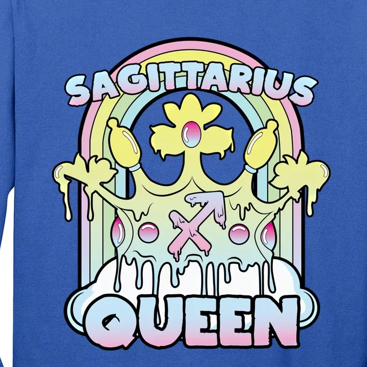 Sagittarius Queen Zodiac Sign With Crown Kawaii Pastel Goth Cool Gift Tall Long Sleeve T-Shirt