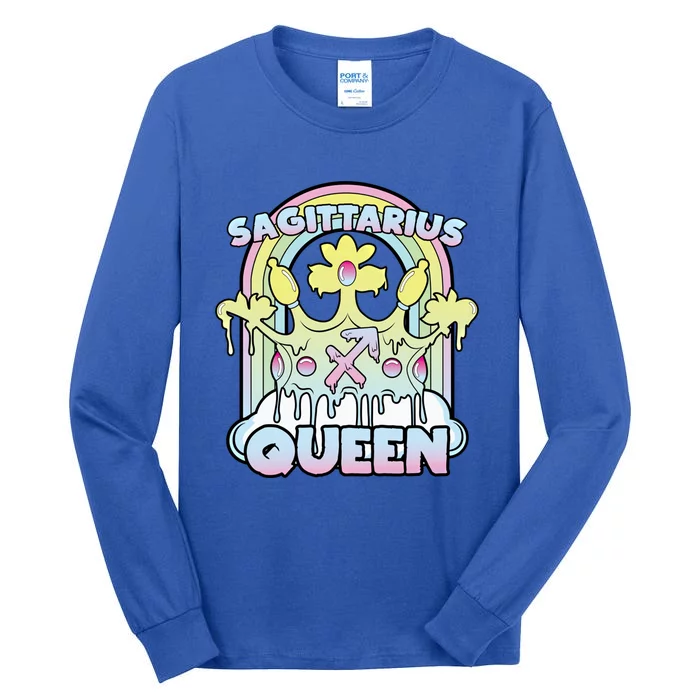 Sagittarius Queen Zodiac Sign With Crown Kawaii Pastel Goth Cool Gift Tall Long Sleeve T-Shirt