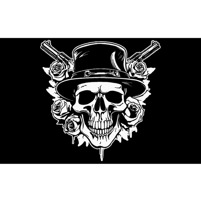 Skeleton Roses 1980s Glam Rock 80s Guitar Guns Skull Roses Bumper Sticker