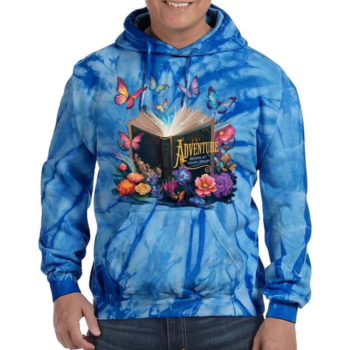 Summer Reading 2024 Adventure Begins At Your Library Flowers Meaningful Gift Tie Dye Hoodie