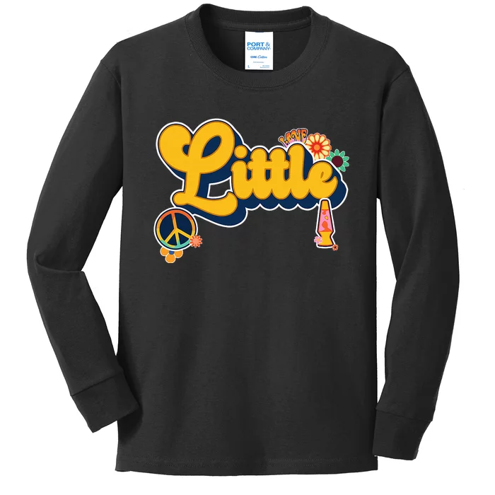 Sorority Reveal 60s Style Hippie Flowers Big Little Week Set Kids Long Sleeve Shirt