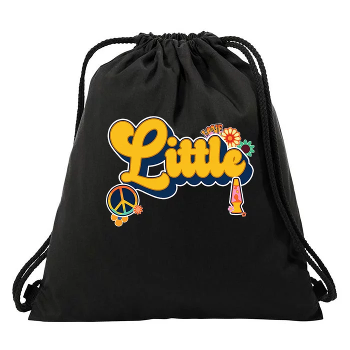 Sorority Reveal 60s Style Hippie Flowers Big Little Week Set Drawstring Bag