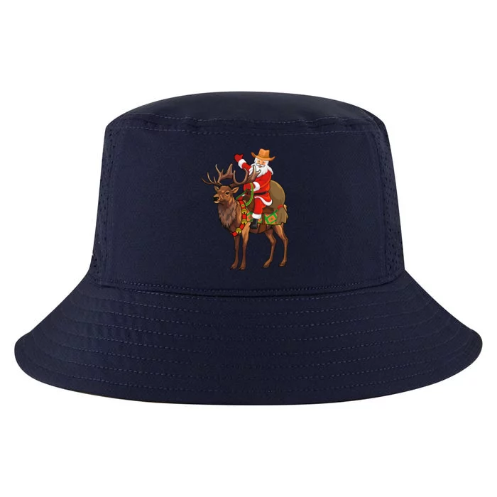 Santa Riding A Reindeer Funny Cow Christmas Gift Cool Comfort Performance Bucket Hat