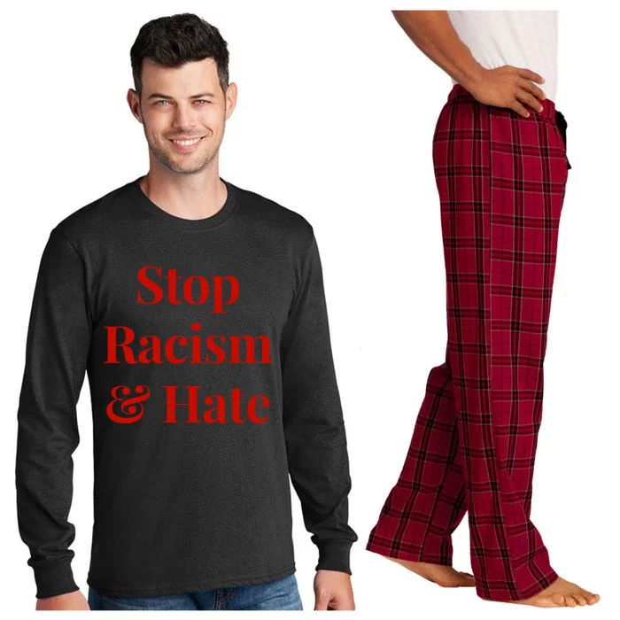 Stop Racism And Hate Cool Gift Long Sleeve Pajama Set