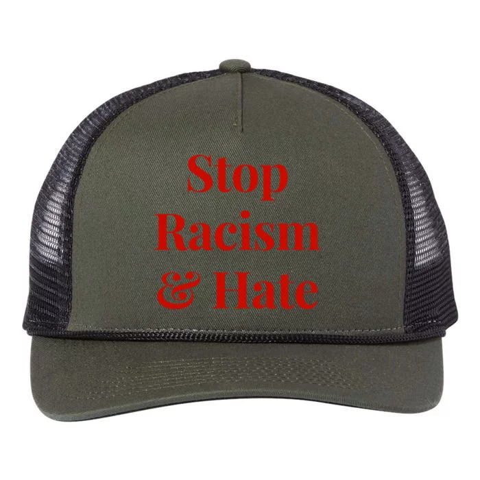 Stop Racism And Hate Cool Gift Retro Rope Trucker Hat Cap