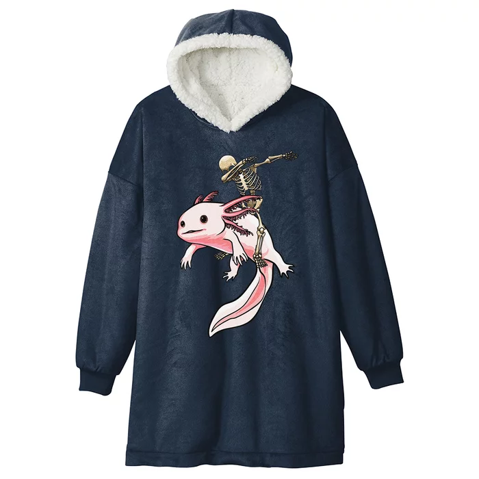 Skeleton Riding Axolotl Halloween Costume Cute Animal Lover Hooded Wearable Blanket