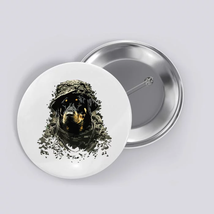 Soldier Rottweiler Army Military Rottweiler Button