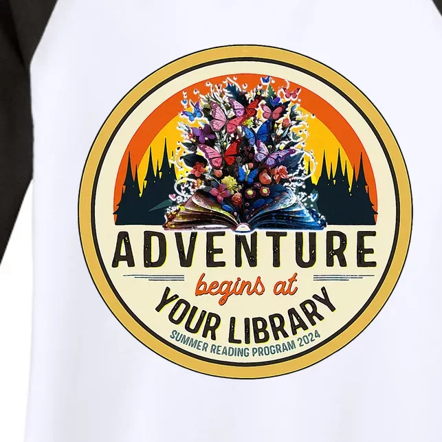 Summer Reading Adventure Begins At Your Library Women's Tri-Blend 3/4-Sleeve Raglan Shirt