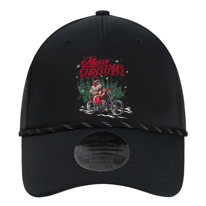 Santa Riding A Motorcycle Christmas Design Performance The Dyno Cap