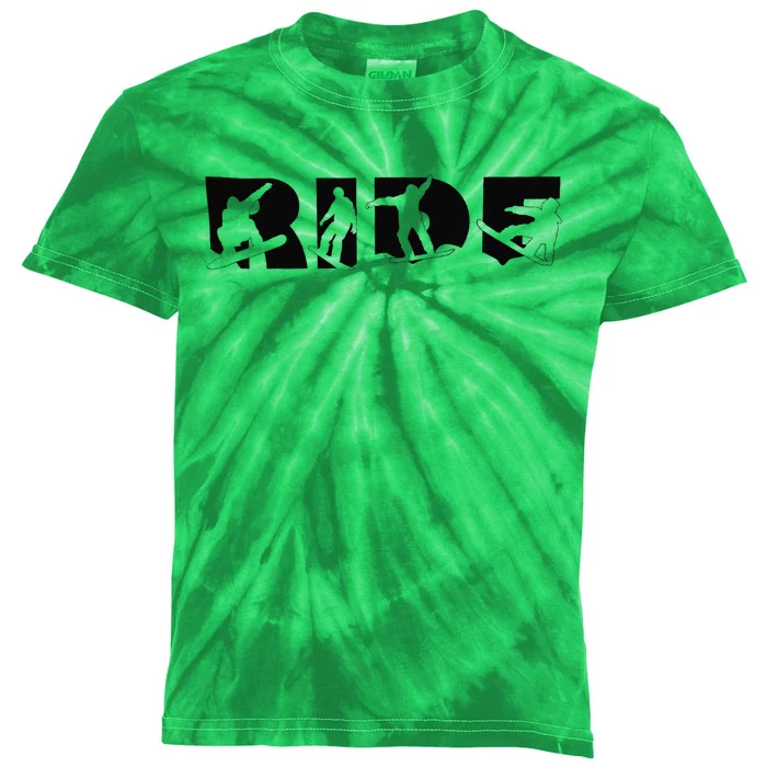 Snowboard Ride Adventure Seeker Kids Tie-Dye T-Shirt