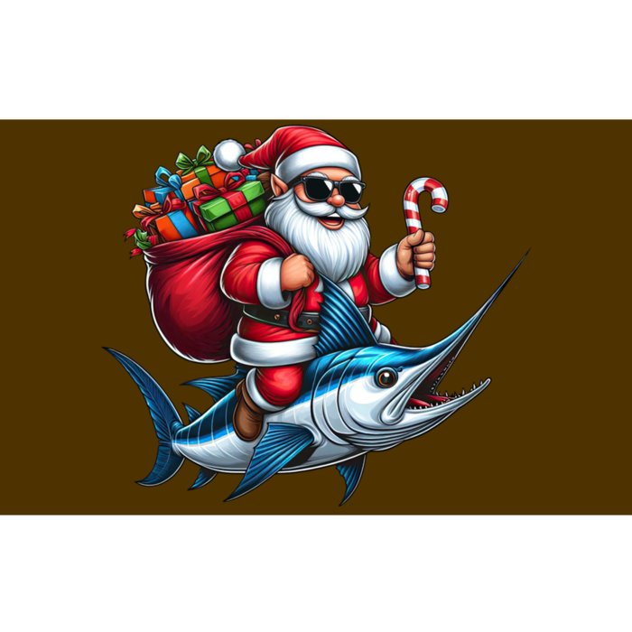 Santa Riding A Majestic Ocean Marlin Fish Christmas Funny Giflt Bumper Sticker