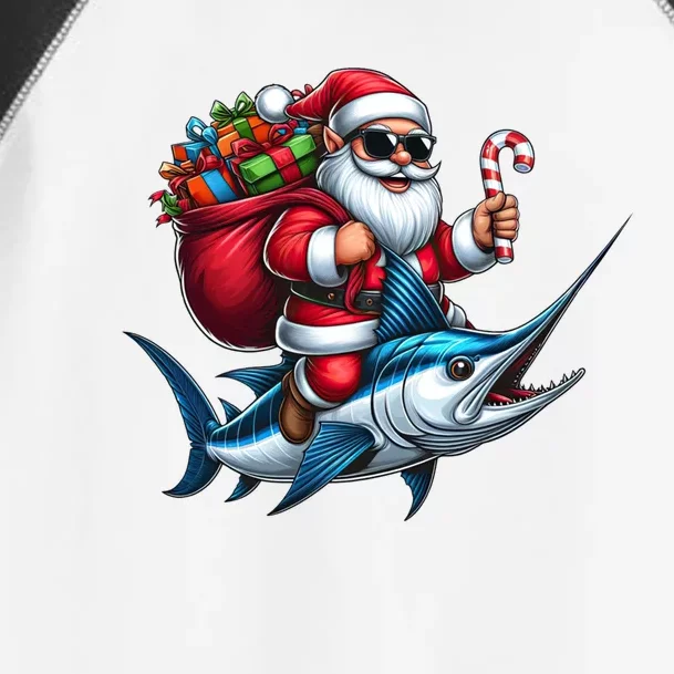 Santa Riding A Majestic Ocean Marlin Fish Christmas Funny Giflt Toddler Fine Jersey T-Shirt