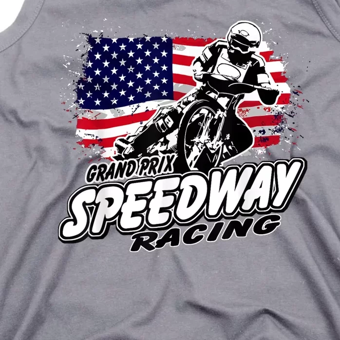 Speedway Racing American Flag Motorcycle Grand Prix Tank Top