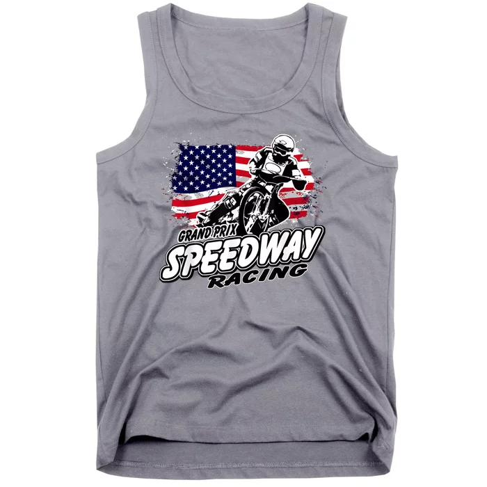 Speedway Racing American Flag Motorcycle Grand Prix Tank Top