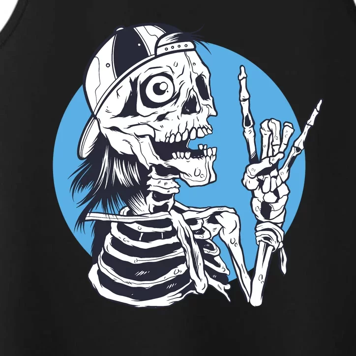 Skeleton Rock And Roll Cartoon Performance Tank