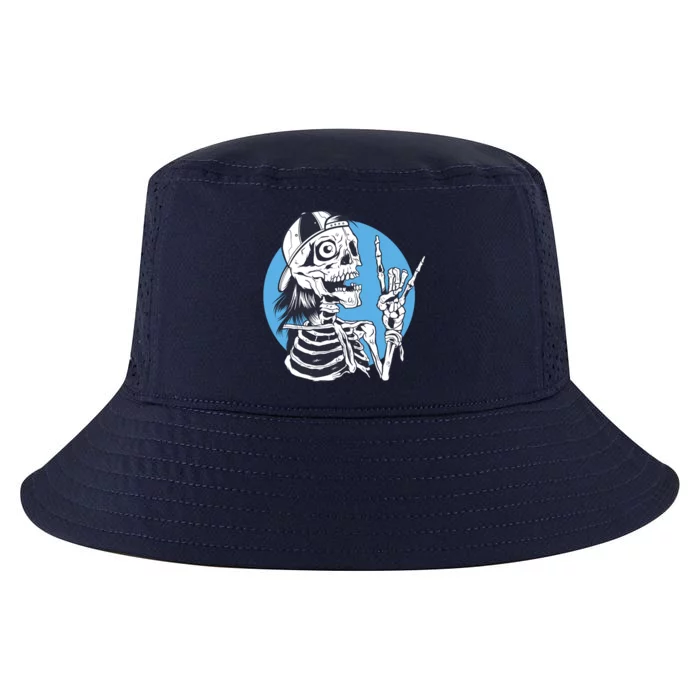 Skeleton Rock And Roll Cartoon Cool Comfort Performance Bucket Hat