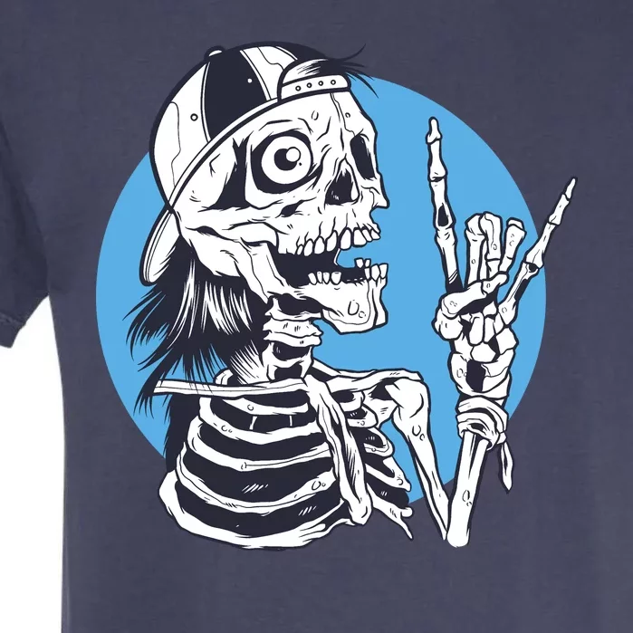 Skeleton Rock And Roll Cartoon Garment-Dyed Heavyweight T-Shirt